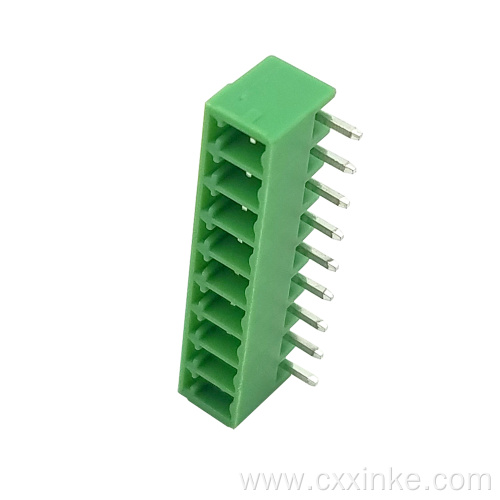 3.81MM pitch plug-in PCB terminal 90 degree bent pin socket